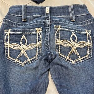 Women's Blue Jeans with Embroidered Pockets